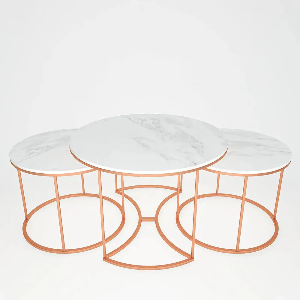 Marble Only For Copper Nesting Tables Trio Set Of 3 Large marble