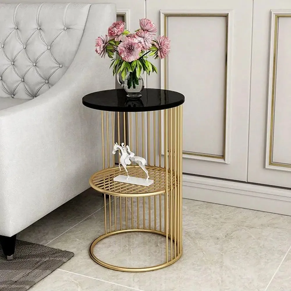Marble Only For Designer Golden Half Caged Coffee Table