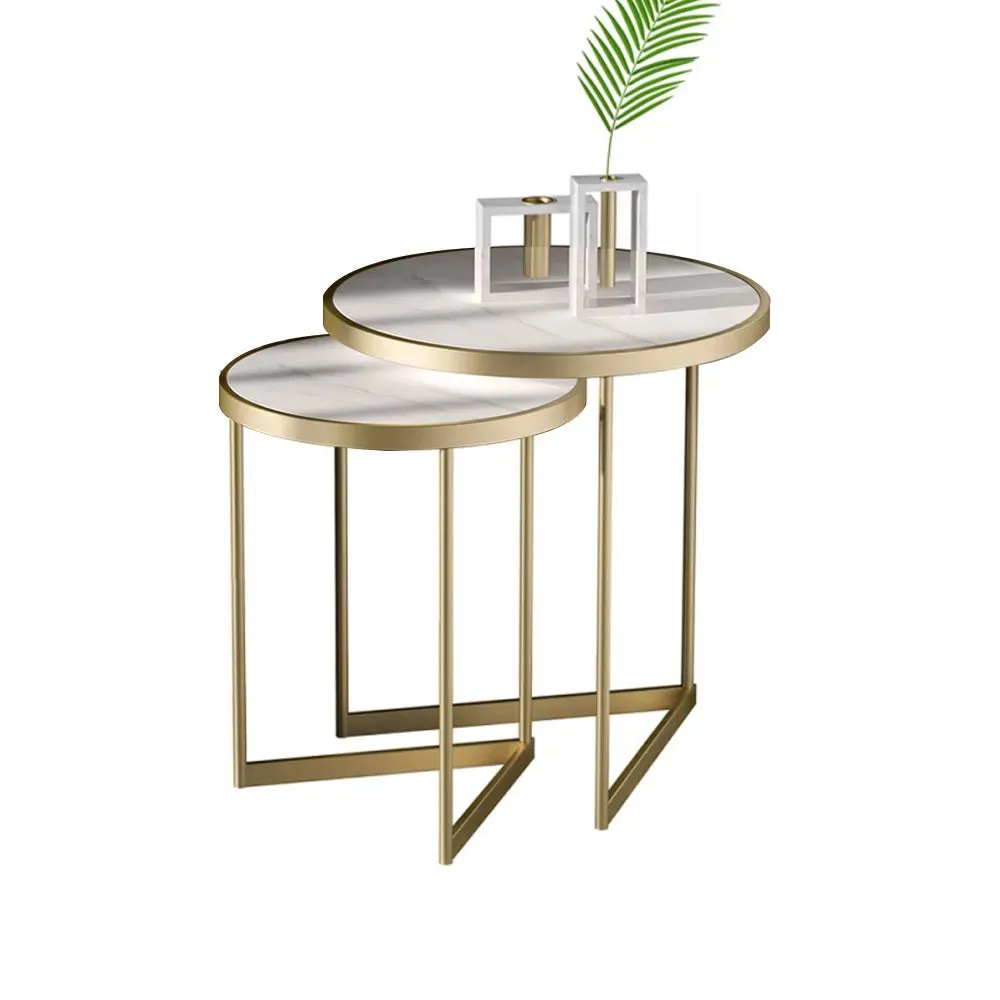Marble Only For Duo Golden Metal Nesting Side Tables Small