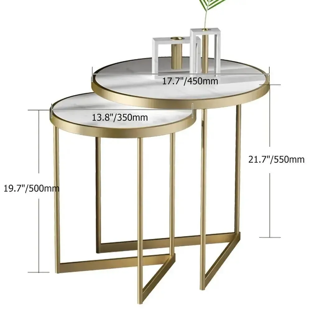 Marble Only For Duo Golden Metal Nesting Side Tables Small