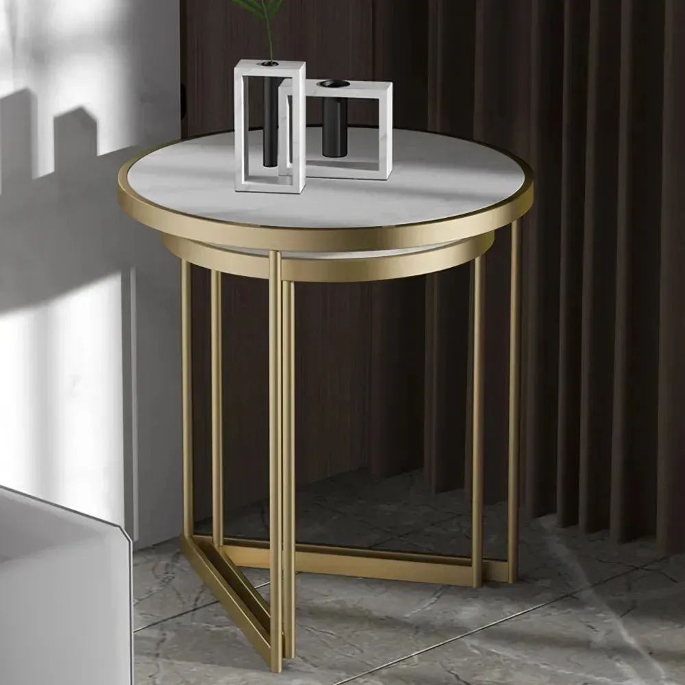 Marble Only For Duo Golden Metal Nesting Side Tables Small