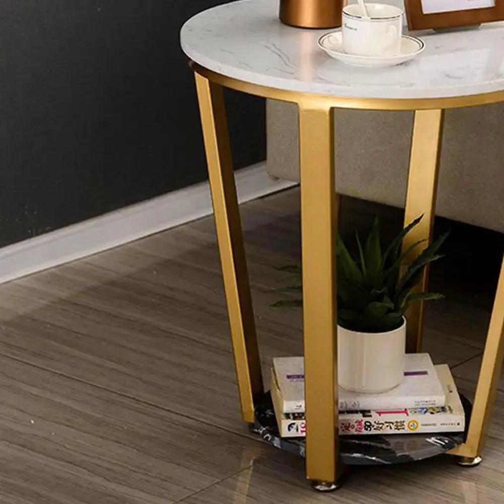Marble only Golden Tapered Coffee Table