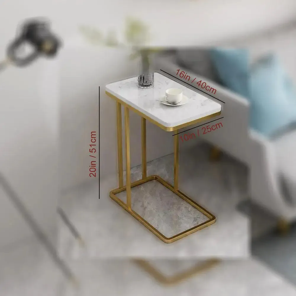 Marble only Suspended Styler Golden Metallic Side Table