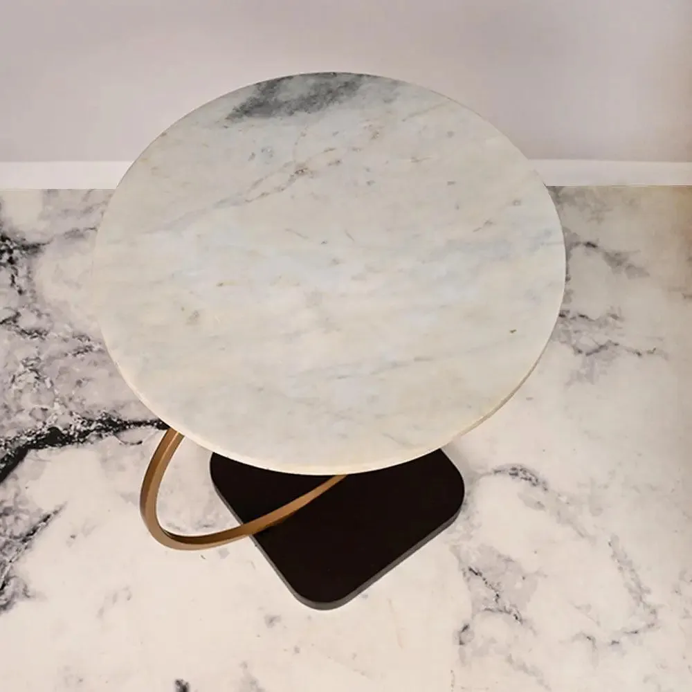 Marble only The Golden Halo Classic Metal Side Table