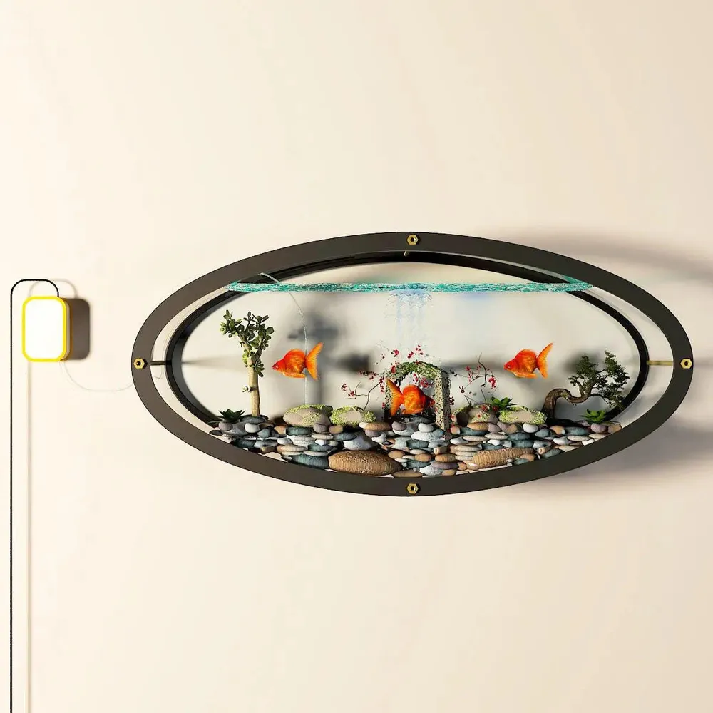 Marina Oval Wall Aquarium/ Terrarium With Air Pump
