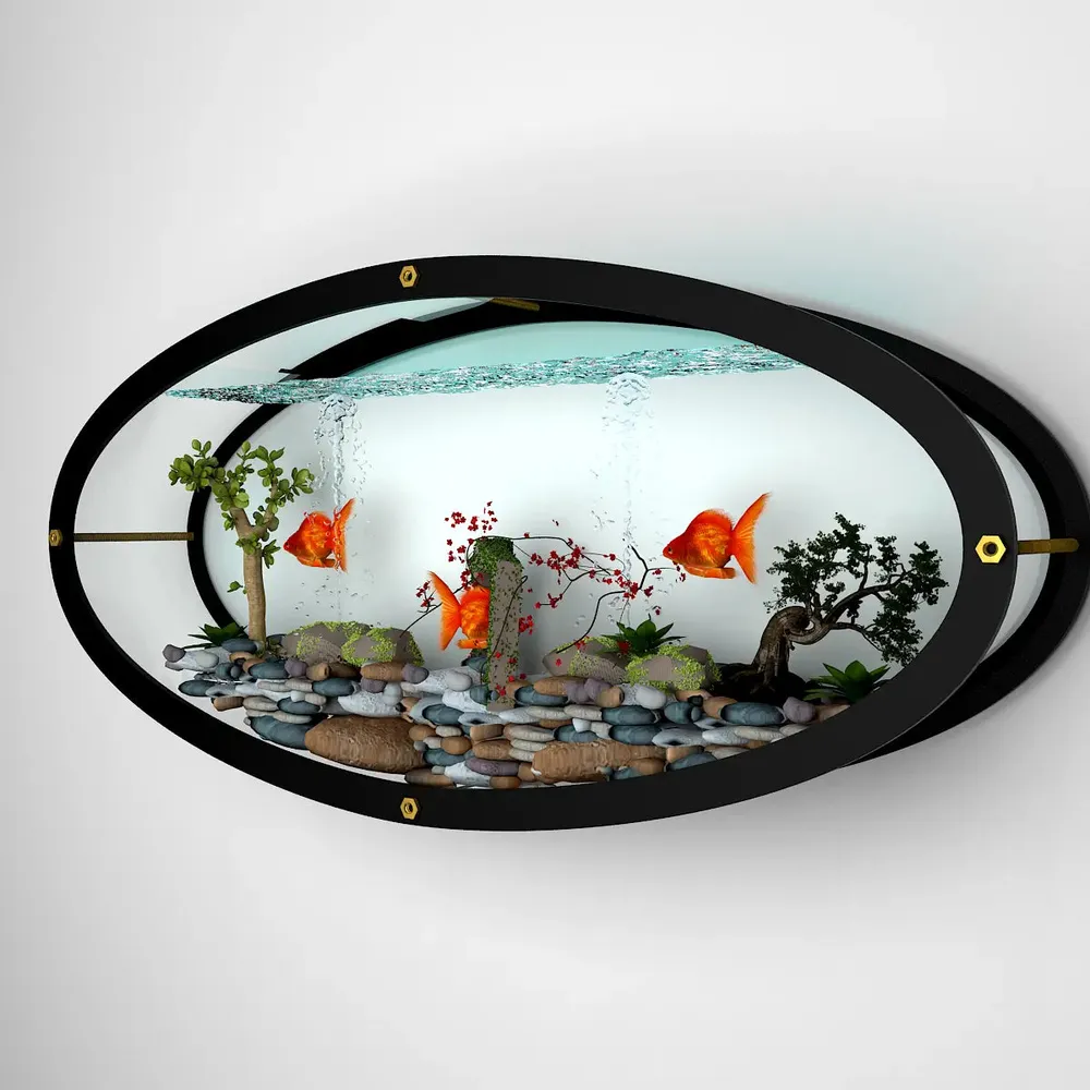 Marina Oval Wall Aquarium/ Terrarium With Air Pump
