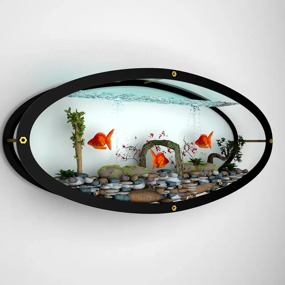 Marina Oval Wall Aquarium/ Terrarium With Air Pump