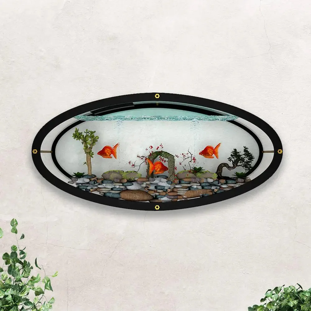 Marina Oval Wall Aquarium/ Terrarium With Air Pump