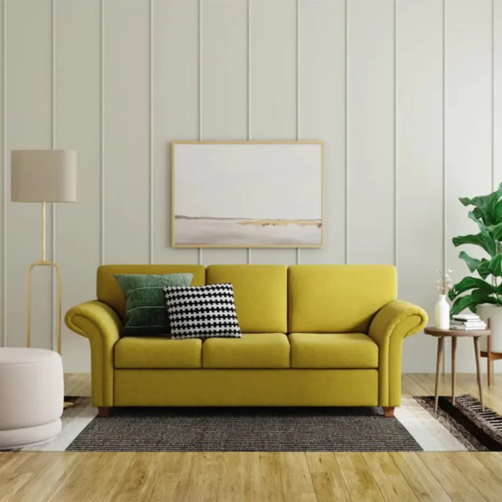 WallMantra Marion 3 Seater Sofa in Yellow