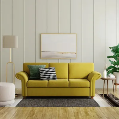 WallMantra Marion 3 Seater Sofa in Yellow