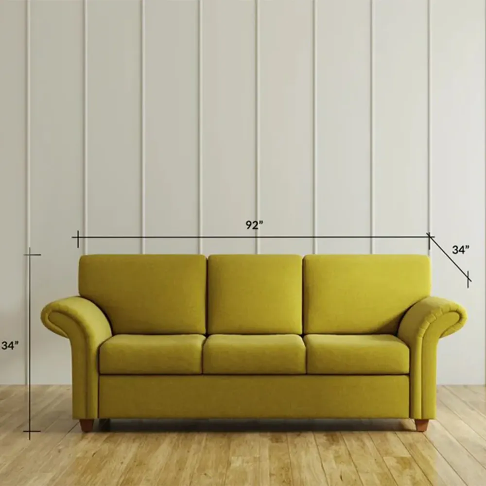 WallMantra Marion 3 Seater Sofa in Yellow