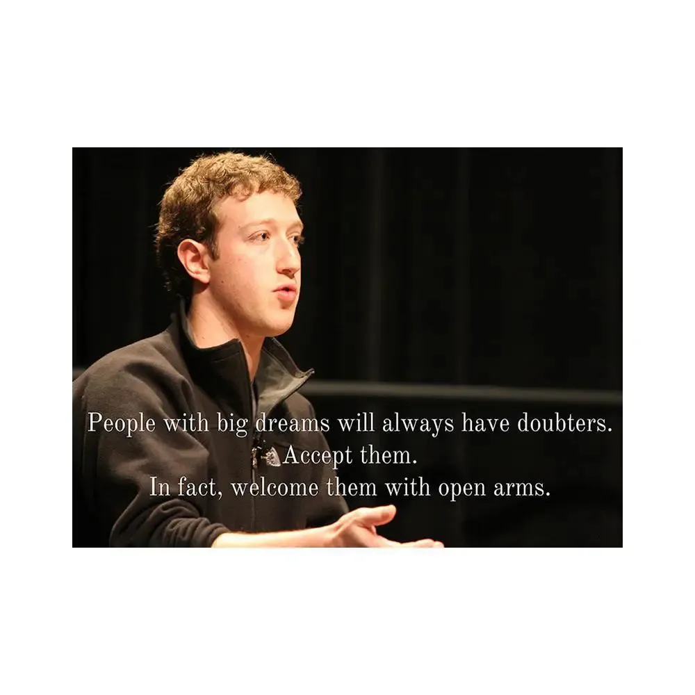 Mark Zuckerberg Quote  Poster Regular Size Poster 9" X 12"