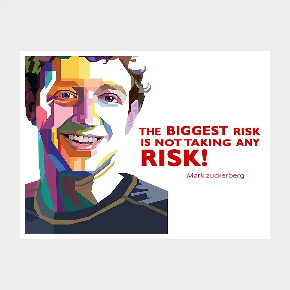 Mark Zuckerberg Quote  Poster Regular Size Poster 9" X 12"