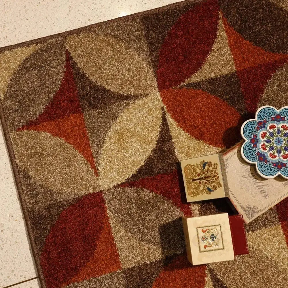 Maroon Abstract Pattern Big Floor Mat