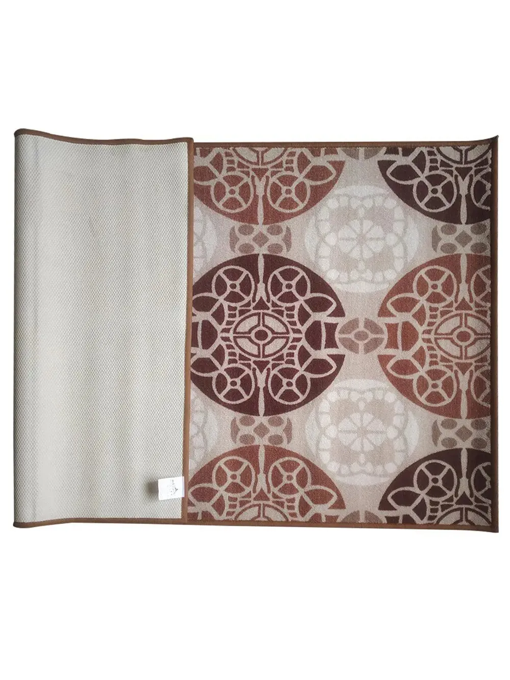 Maroon & Beige Ethnic Circular Printed Premium Area Carpet ( 3 ft x5 ft & 4 ft x 6 ft ) 3X5 ft