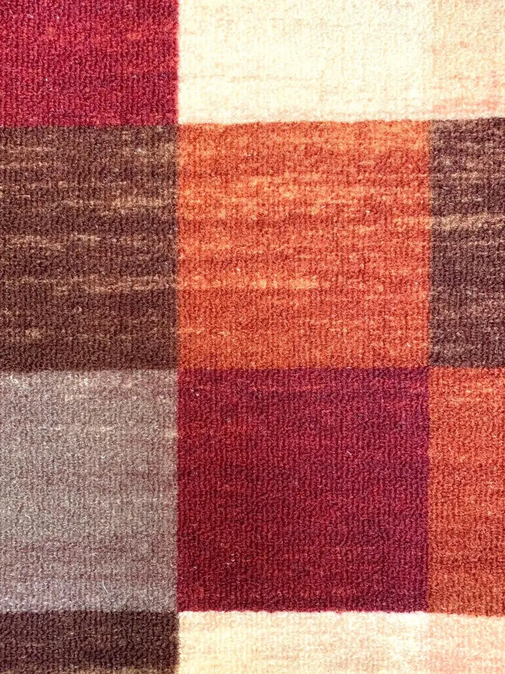 Maroon Color Blocked Printed Premium Doormat (14 X 22 )Inches