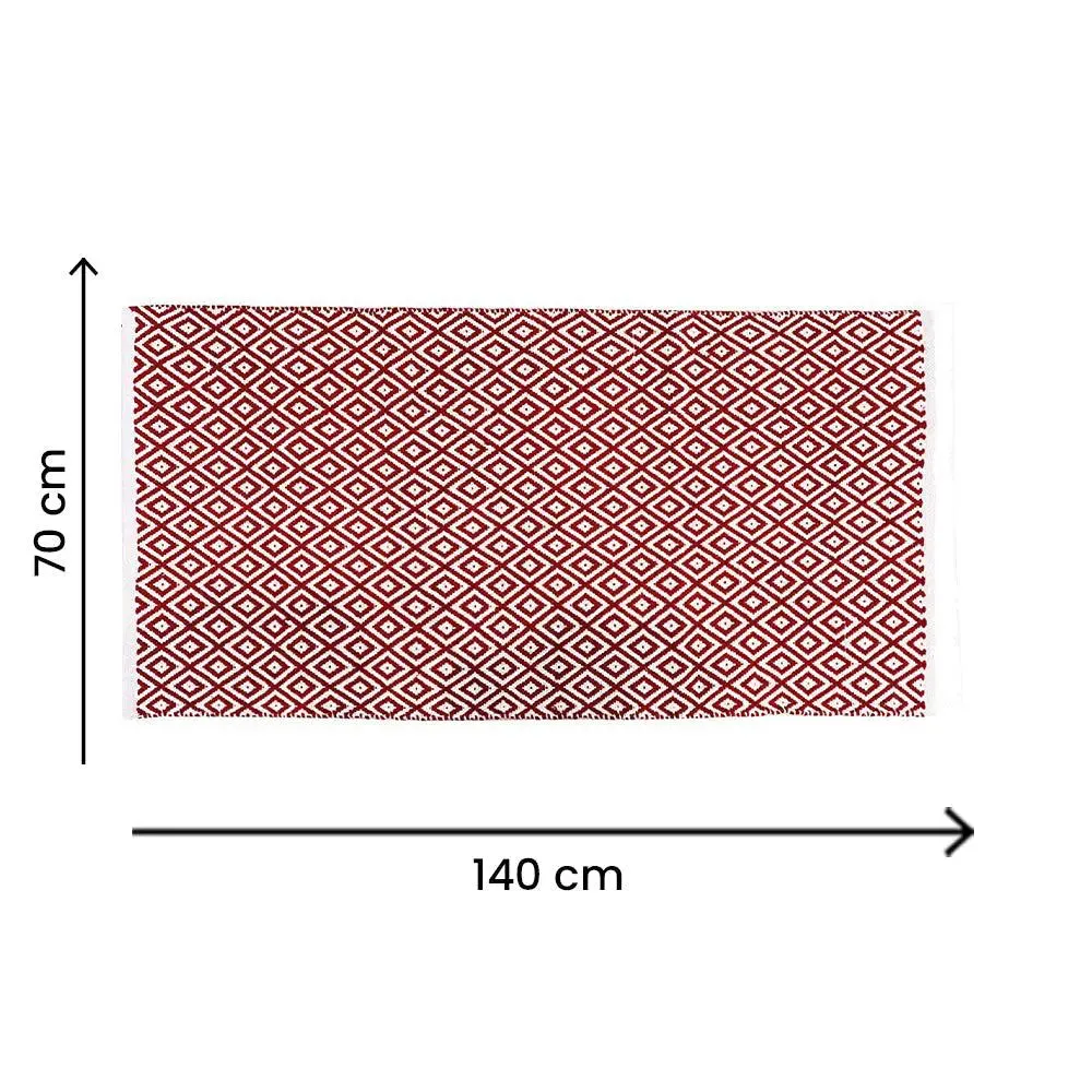 Maroon Designer Handwoven Area Rug (70 x 140) cm