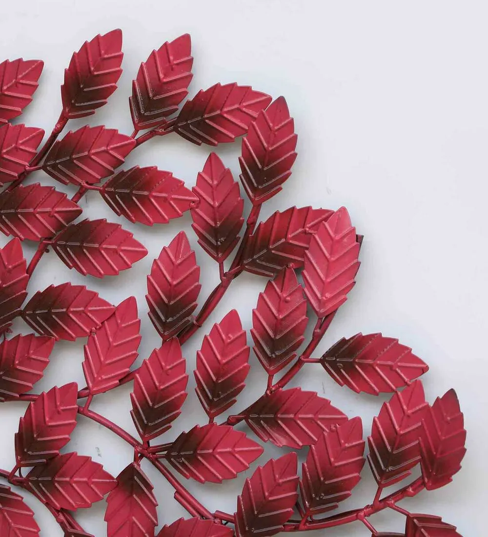 Maroon Enchanting Tree Backlit Metal Wall Art