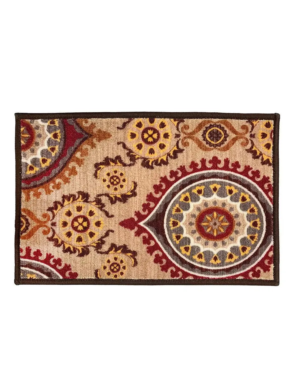 Maroon Ethnic Designer Printed Premium Doormat (14 X 22 )Inches
