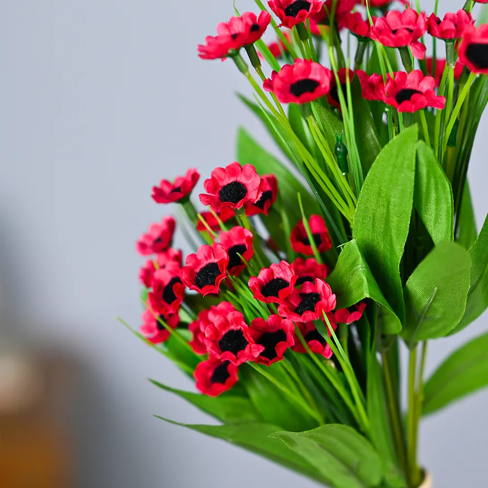 Maroon Goldstrum Artificial Flower Strands Set Of 2