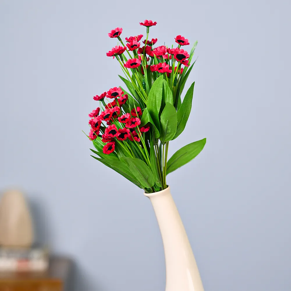 Maroon Goldstrum Artificial Flower Strands Set Of 2