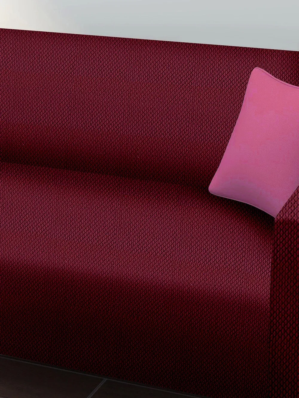 Maroon Jacquard Sofa Cover Pack of 1 One Seater Sofa Slipcover