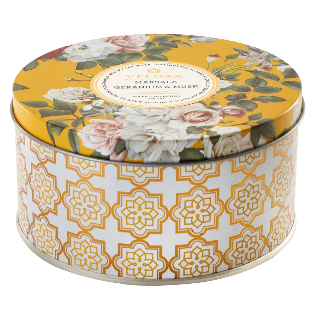 Marsala Geranium & Musk 3 Wick Tin Scented Candle