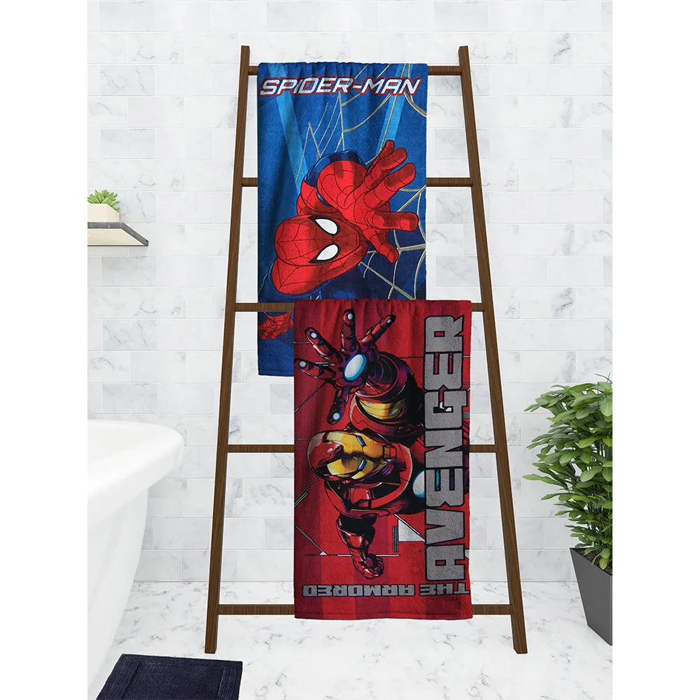 Marvel Avengers & Blue Spiderman Kids Bath Towels Set Of 2