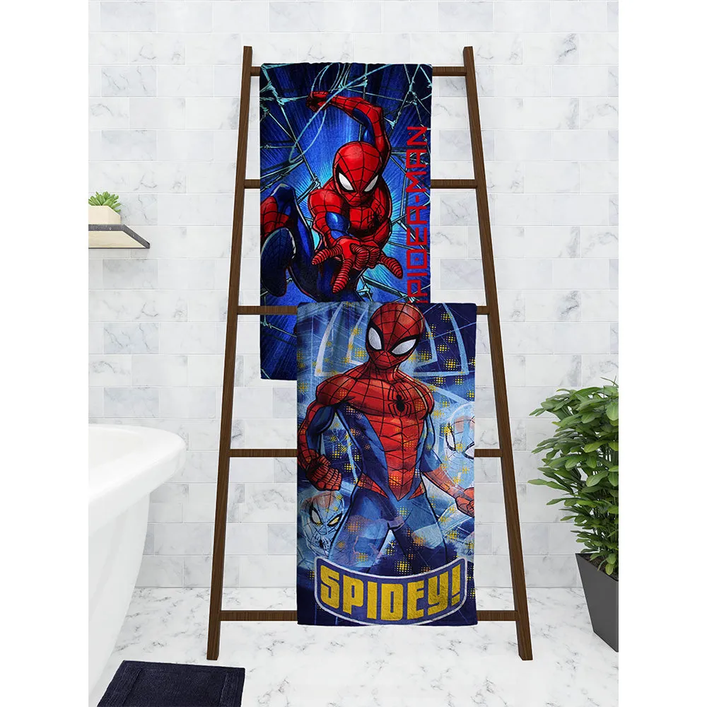 Marvel Blue Spiderman Kids Bath Towels Set Of 2