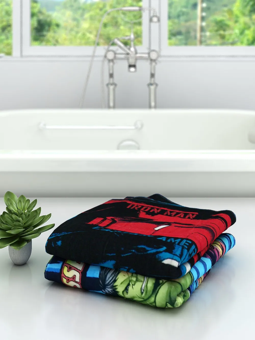 Marvel Captain America/The Hulk/Thor Avengers Kids Bath Towels Set Of 2