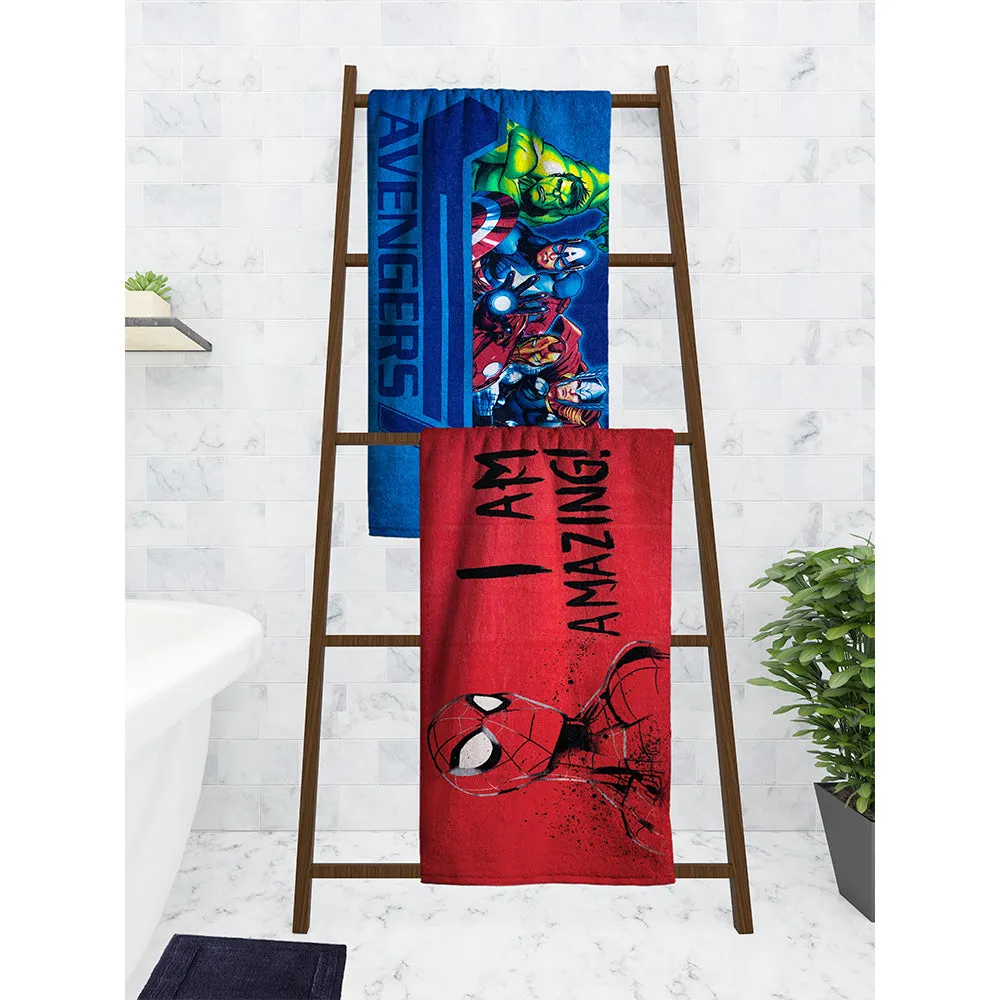 Marvel I Am Amazing Spiderman & Avengers Kids Bath Towels Set Of 2