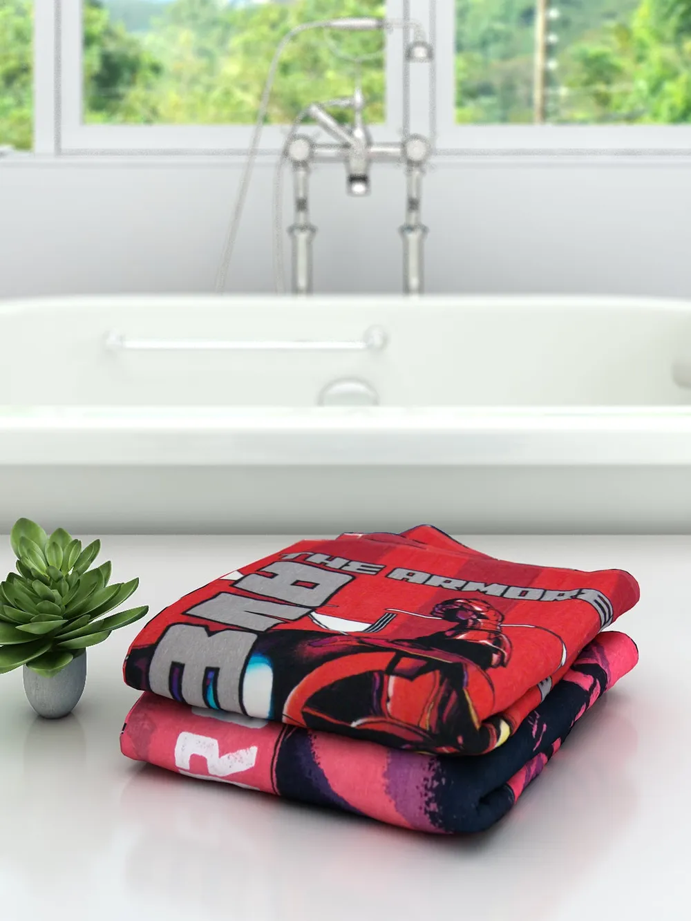 Marvel Iron Man & Avengers Kids Bath Towels Set Of 2