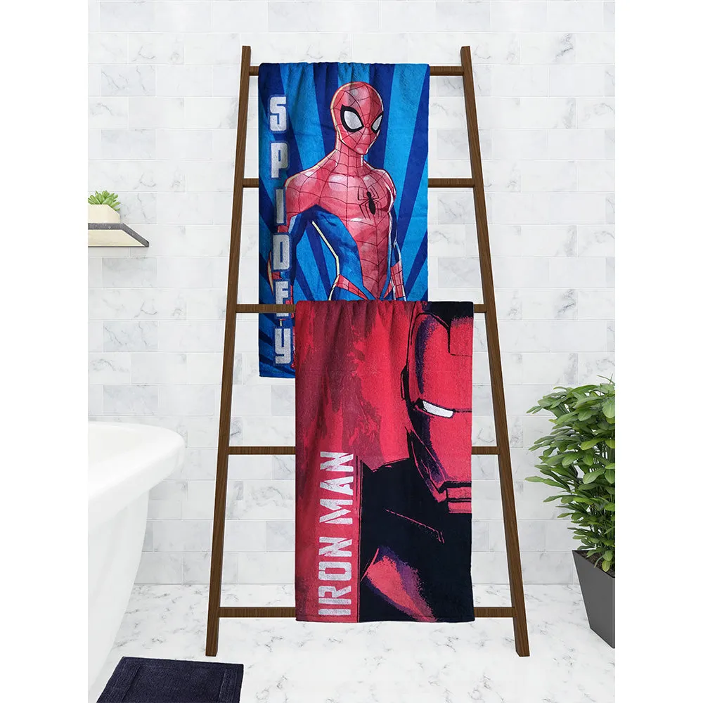 Marvel Iron Man & Spiderman Kids Bath Towel Set Of 2