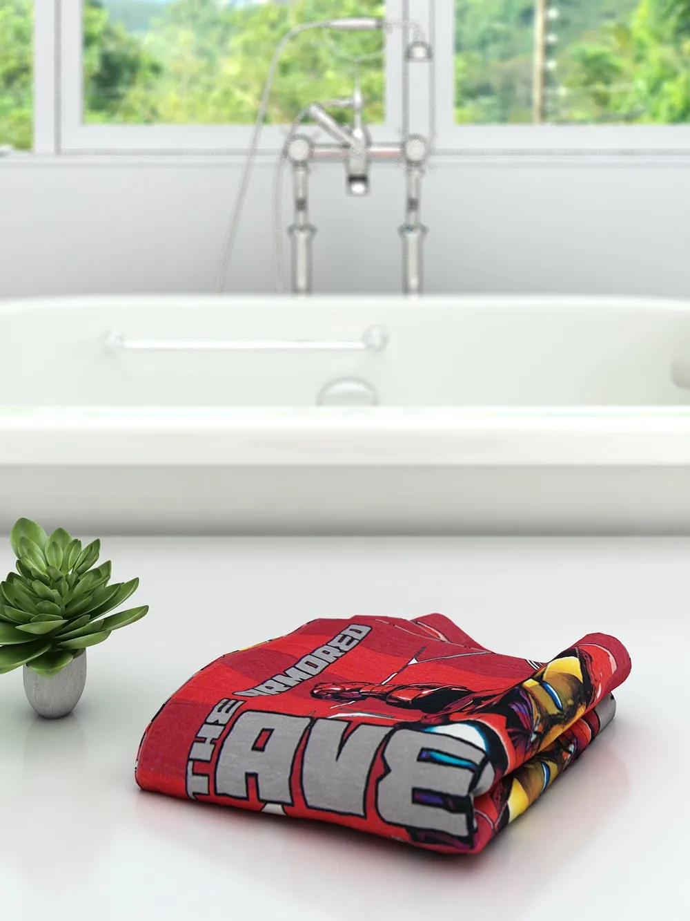 Marvel Red Avengers Kids Cotton Bath Towel