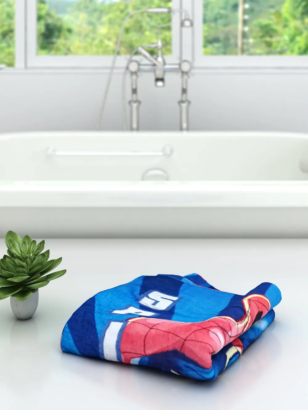 Marvel Spidey Spiderman Blue Kids Cotton Bath Towel