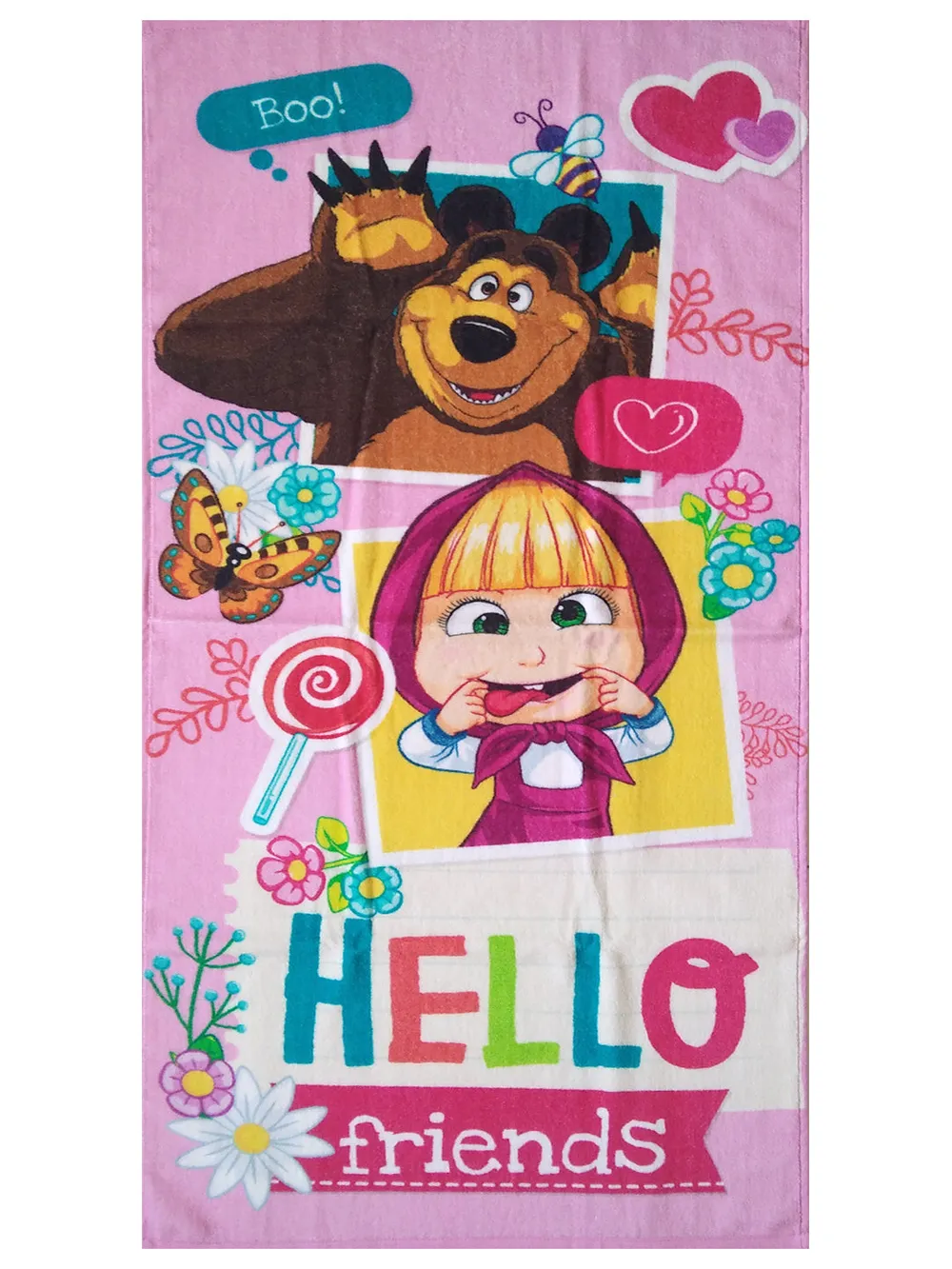 Mash & The Bear Kids Pink Cotton Bath Towel