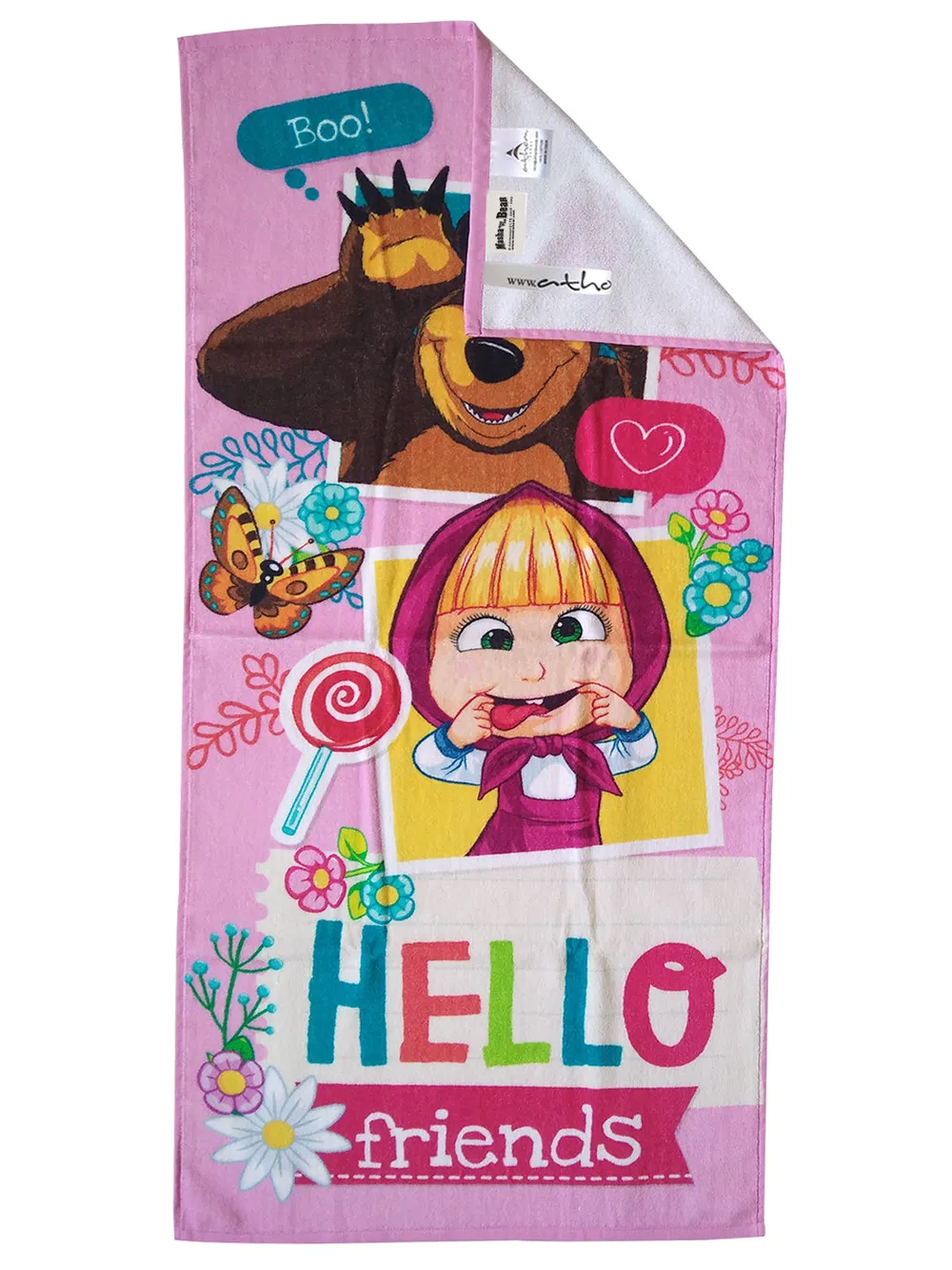 Mash & The Bear Kids Pink Cotton Bath Towel