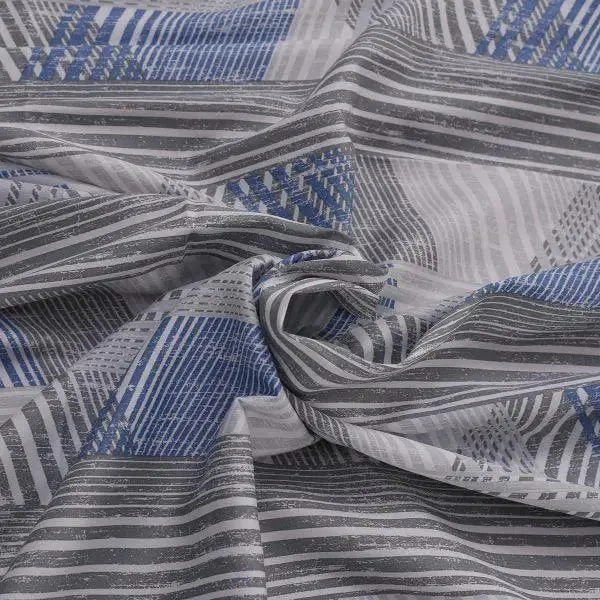 Maspar 100% Cotton Blue Bedsheet with 2 Pillow Covers (210 TC) - PBS Nomad Sculpt Maximus Printed