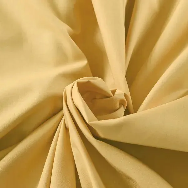 Maspar 100% Cotton Honey Yellow Crisp Bedsheet with 2 Pillow Covers (200 TC) -Slumber Plain Easy Care Percale