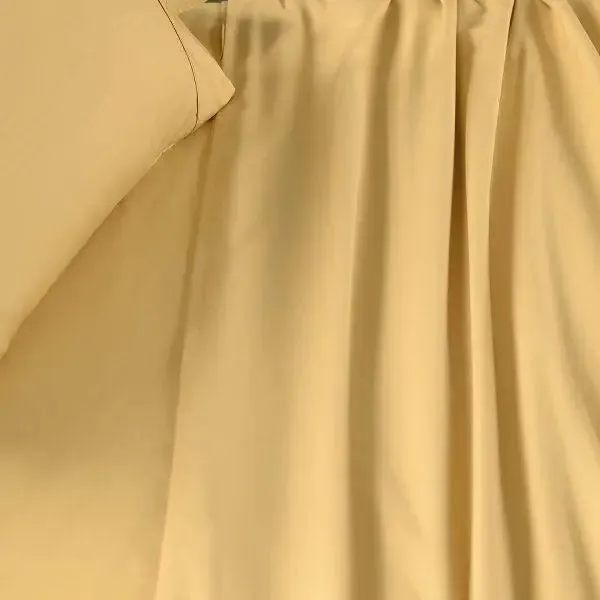 Maspar 100% Cotton Honey Yellow Crisp Bedsheet with 2 Pillow Covers (200 TC) -Slumber Plain Easy Care Percale