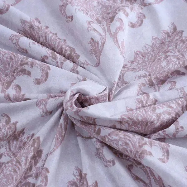 Maspar 100% Cotton Pink King Size Bedsheet with 2 Pillow Covers (210 TC) - PBS Nomad Scuplt Pietra Printed