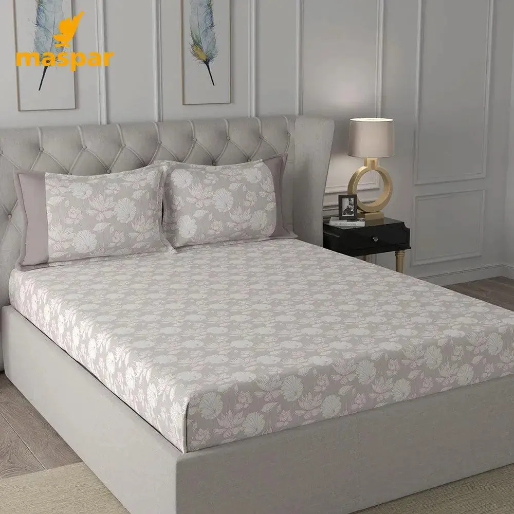 Maspar 100% Cotton Red Bedsheet with 2 Pillow Covers (200 TC)- Backyard Patio Albrecht Printed