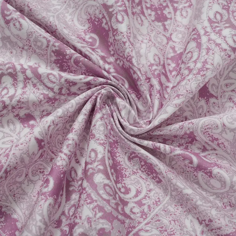 Maspar 100% Cotton Red King Size Bedsheet with 2 Pillow Covers- PBS Refined Retro Baroque