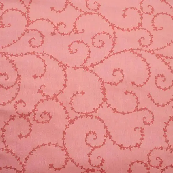 Maspar 100% Cotton Red Printed King Size Bedsheet with 2 Pillow Covers (400TC)- Exotic Heritage Leafy Swirl