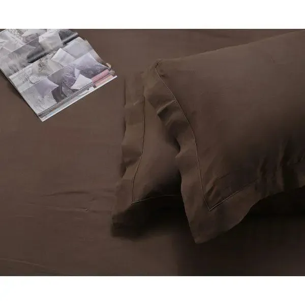 Maspar Clemonte Self Jacquard 100% Cotton Brown King Size Bedsheet with 2 Pillow Covers (200 TC)