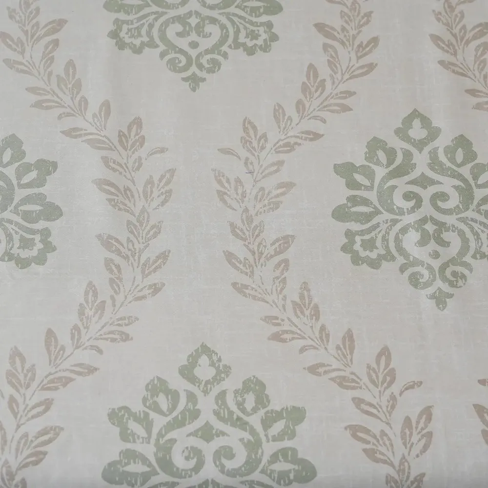 Maspar Green 100% Cotton Printed King Size Bedsheet with 2 Pillow Covers -Tranquil Essence Lawn Leaflet