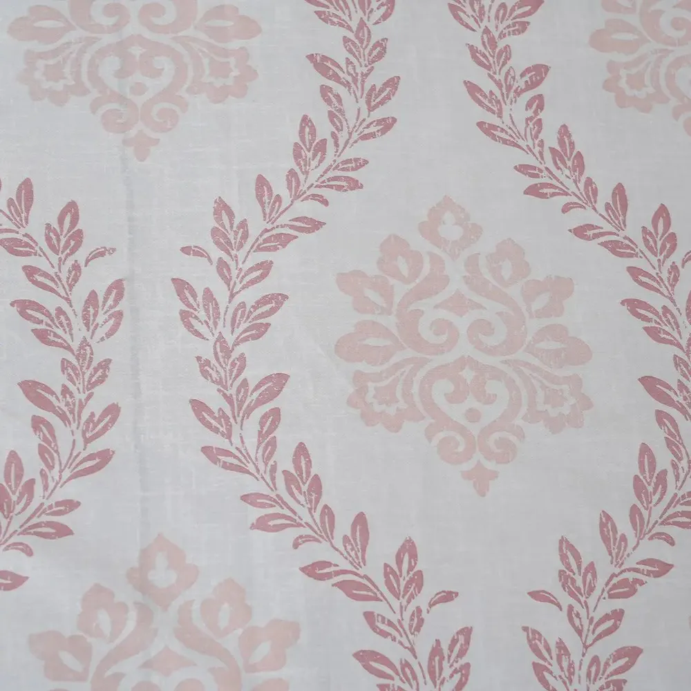 Maspar Peach 100% Cotton Printed King Size Bedsheet with 2 Pillow Covers -Tranquil Essence Lawn Leaflet