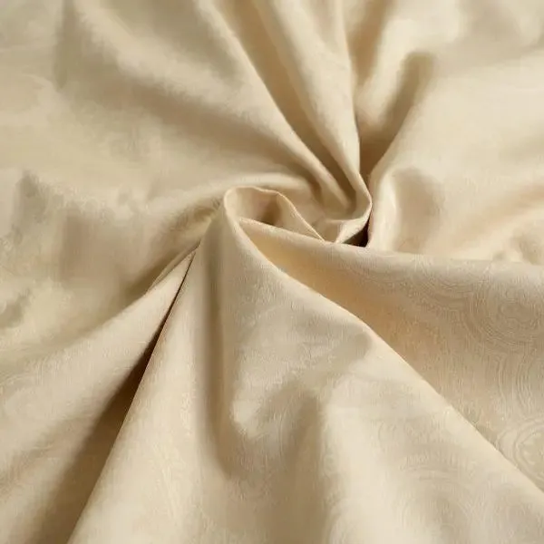 Maspar Regina Self Jacquard 100% Cotton Beige King Size Bedsheet with 2 Pillow Covers (300 TC)