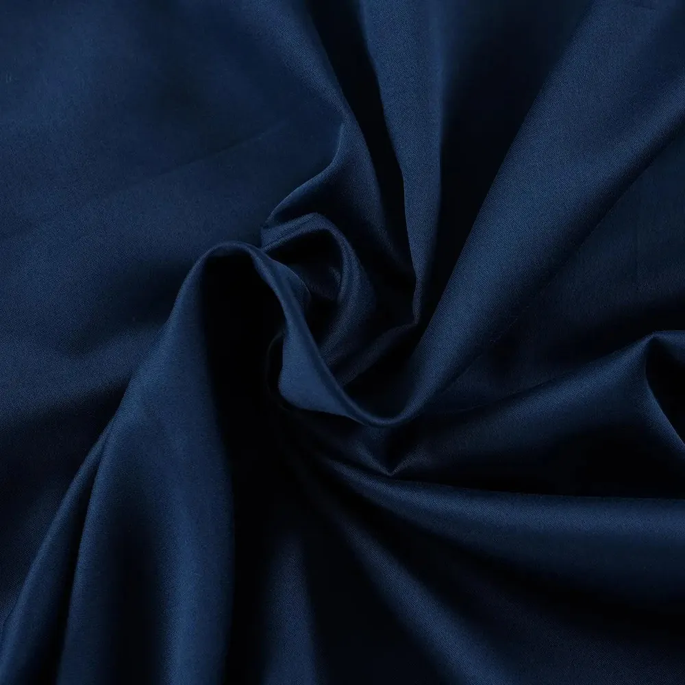 Maspar Viola Plain 100% Cotton Sateen Indigo Bedsheet with 2 Pillow Covers (300 TC)