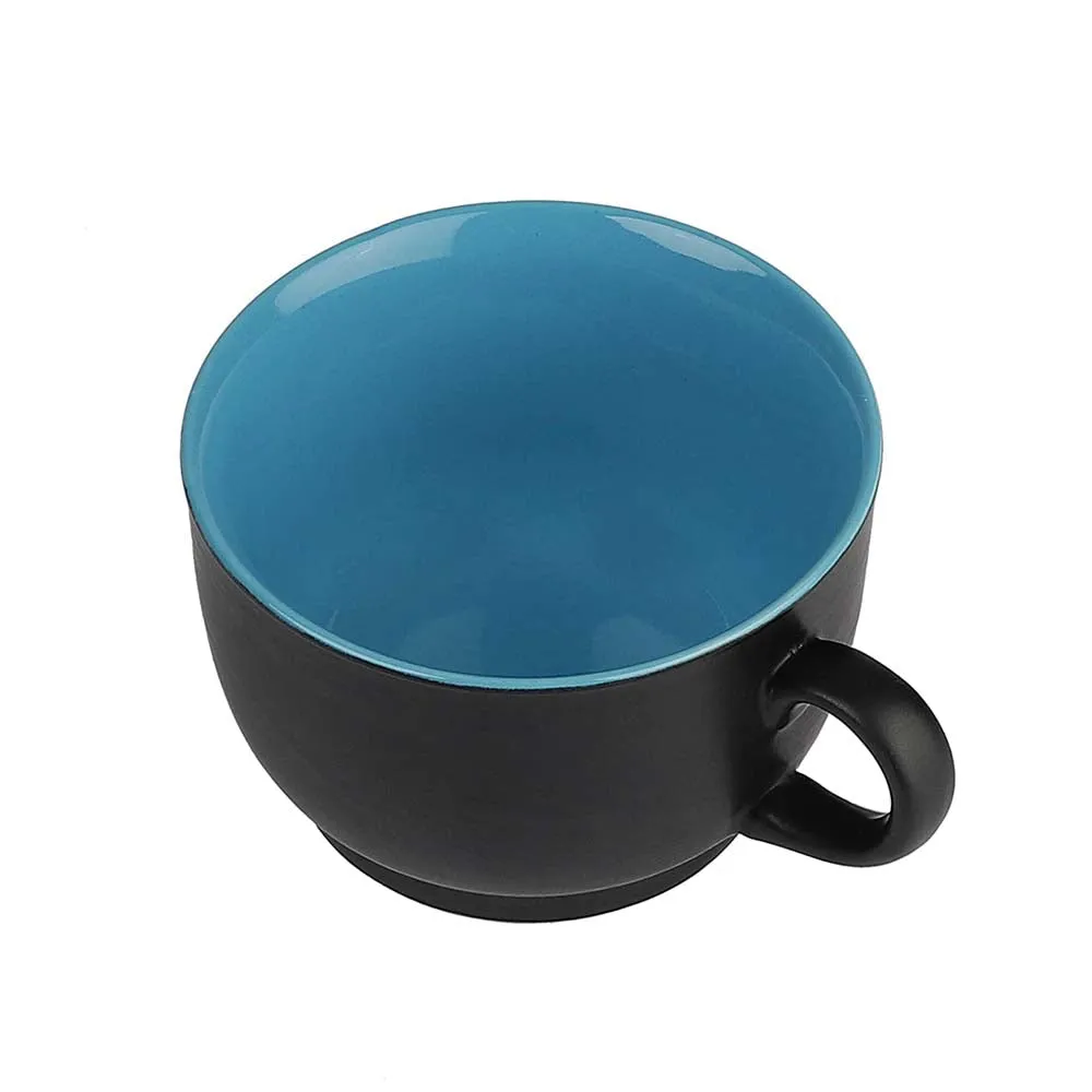 Matte Black Ceramic Tea Cups Set Of 2